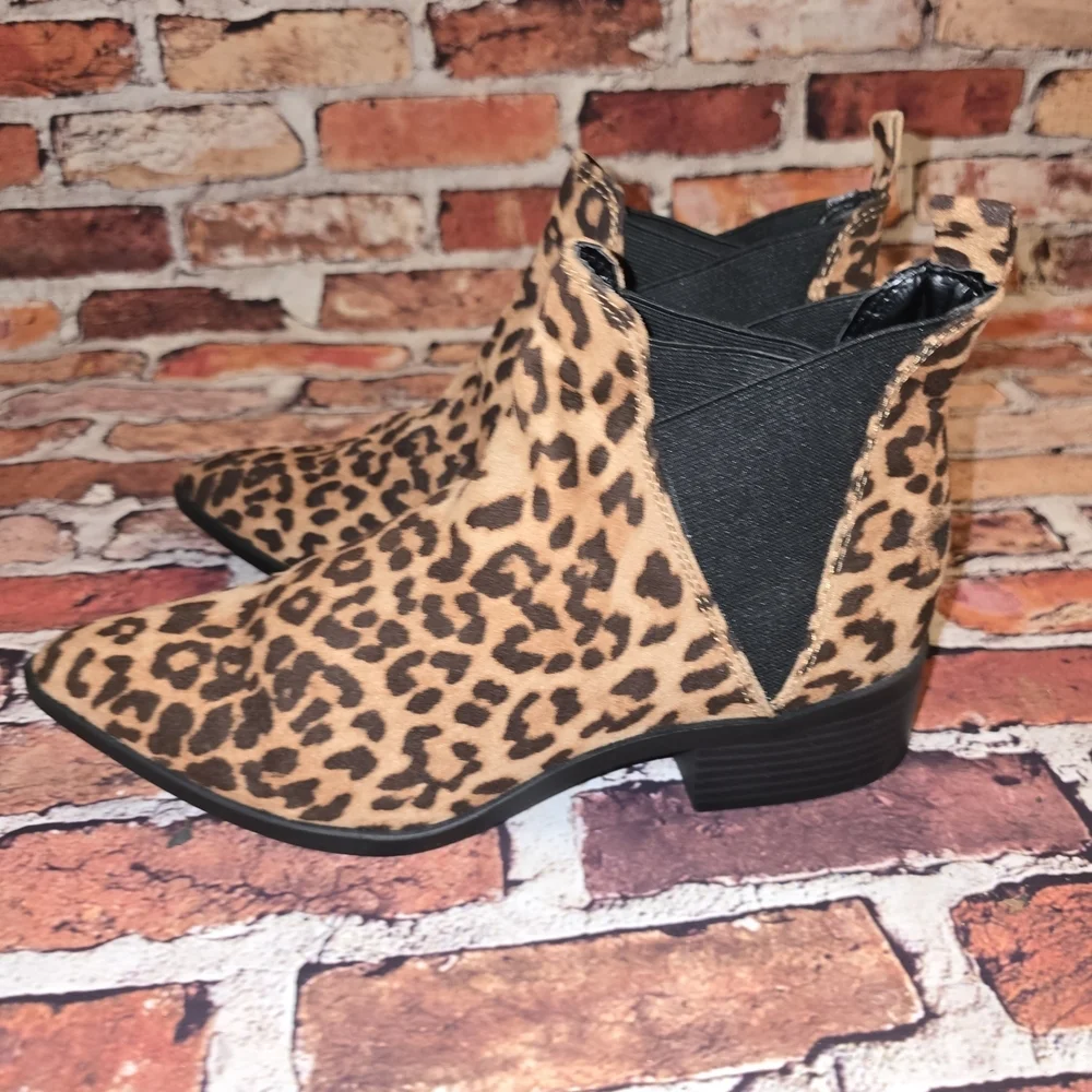 Mylu Leopard Print Ankle Boots Size 7